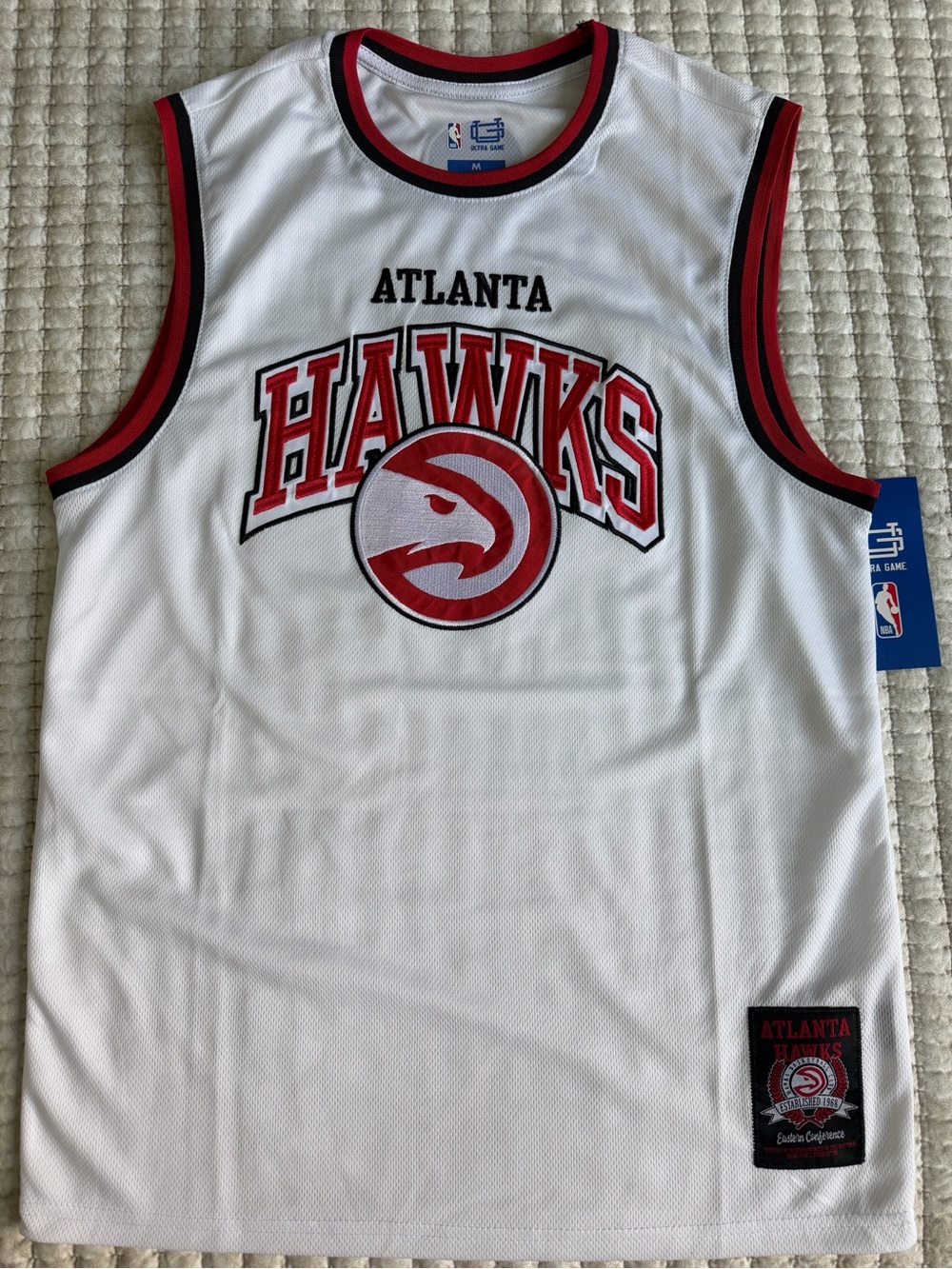 Atlanta Hawks White & Red Basketball Jersey